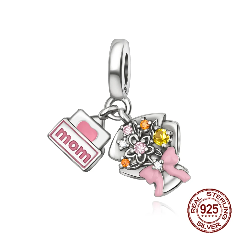 

Подвеска-букет из стерлингового серебра 925 пробы Tribute To Mother Gratitude, подвеска, подходит для оригинальных браслетов-подвесок, женские ювелирные изделия своими руками, подарок