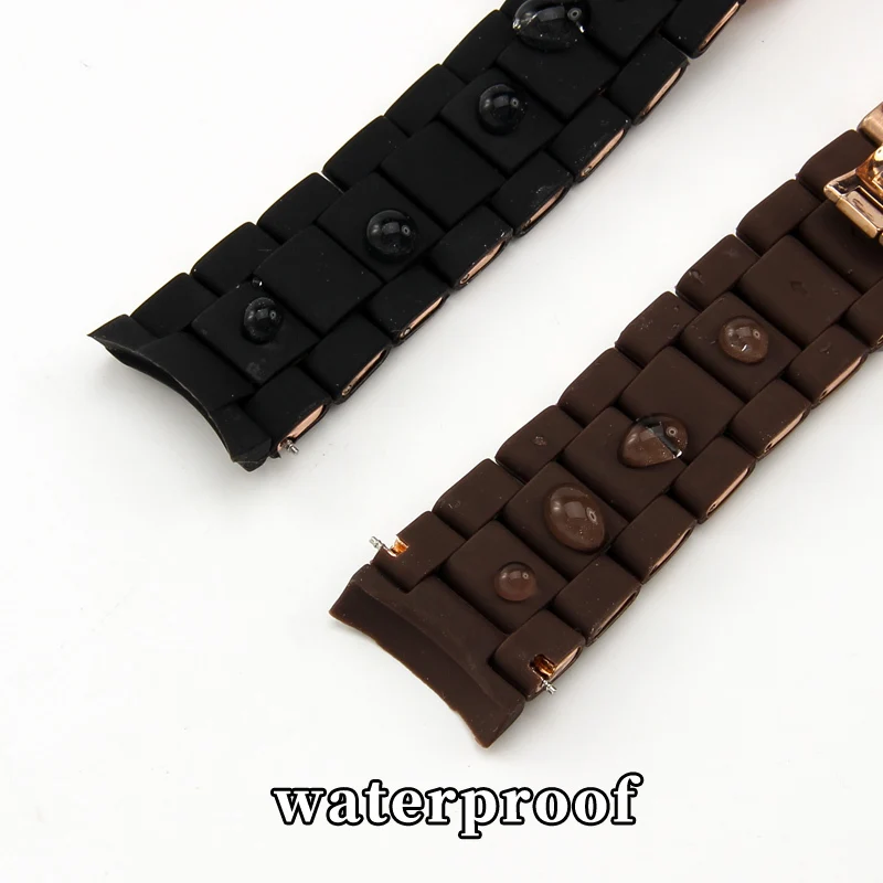 Rubber Silicone Steel Watchband for Armani Watch Strap Ar5890 AR5905 AR5906 AR5919 AR5920 AR5858 Male 23mm Female 20mm Watchband