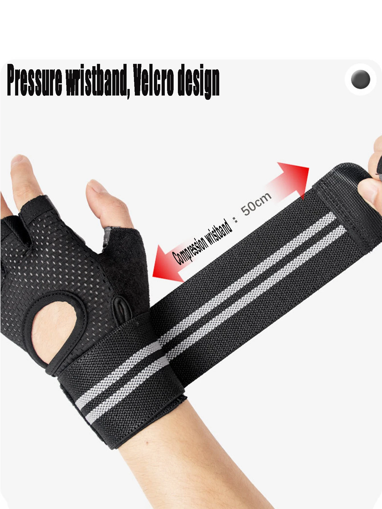 Weightlifting Gloves Wristband Support Breathable Anti-Slip Sports Gym Gloves Bodybuilding Powerlifting Fitness Training