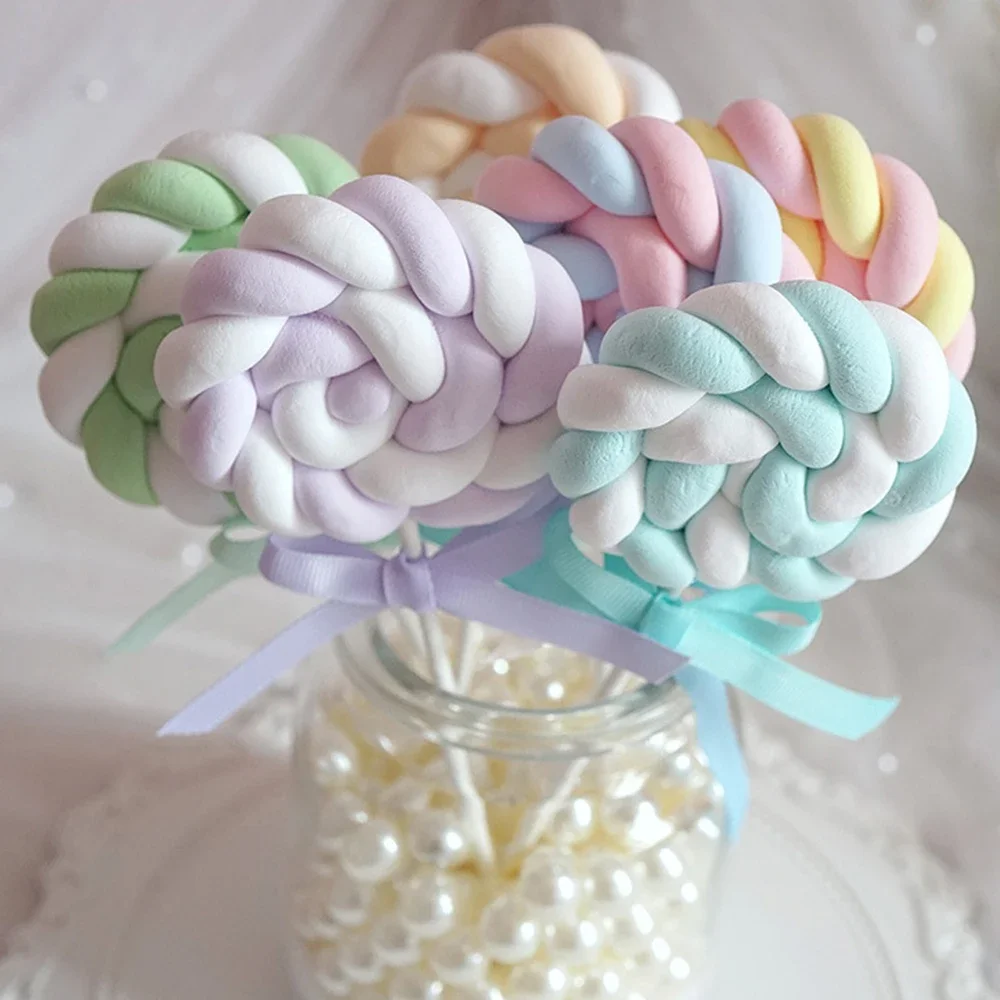 1pcs Simulating cotton lollipops Cake shop window set up prop photography background Fake candy Simulated lollipop