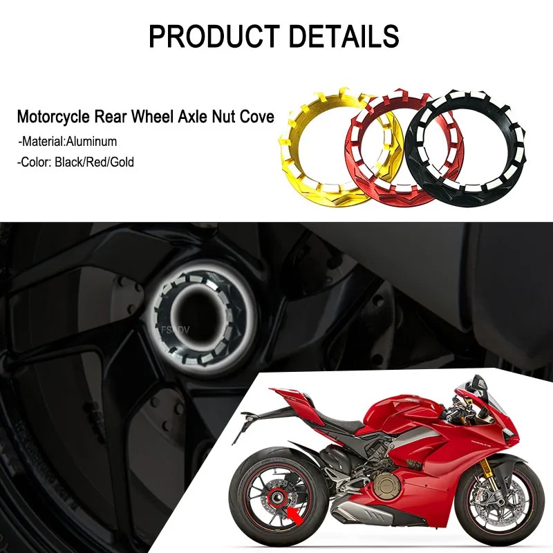 For Ducati MONSTER MULTISTRADA DIAVEL 1200 1260 1098 1198 1199 1299 V4 Motorcycle Aluminum Rear Wheel Cover Axle Nut