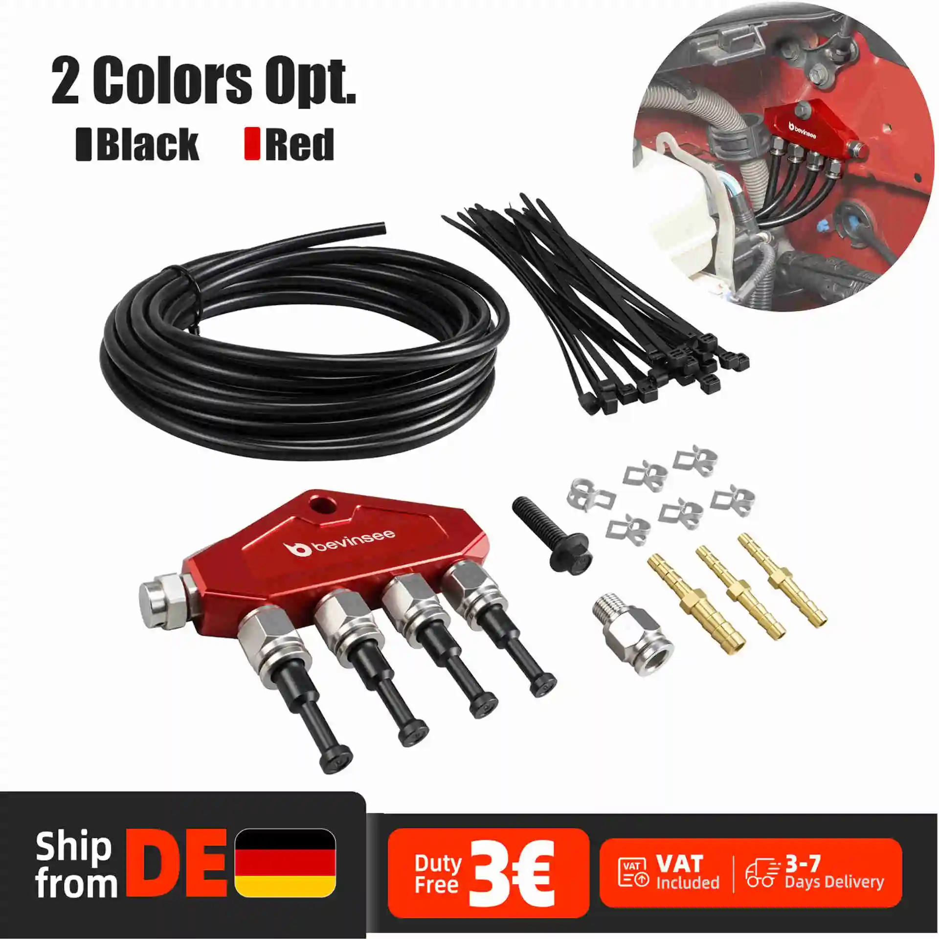 BEVINSEE Universal-Differential-Ablassventil-Kit für Offroad-Antriebsstrang für Toyota 4Runner – Ablassventil-Set für den Motorraum