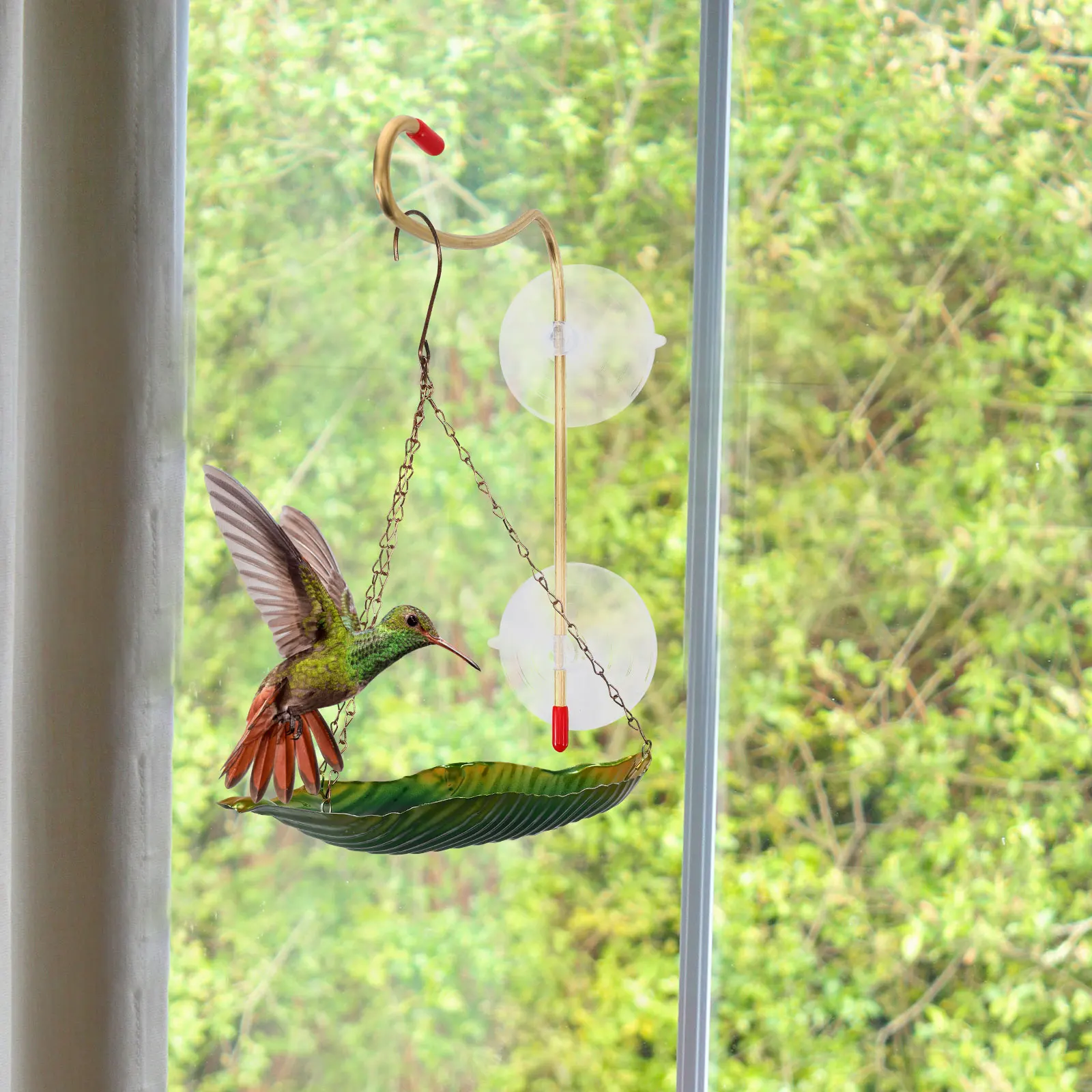 

Copper Window Hooks for Hanging Bird Feeders Wall Mount Suction Cup Decorative Home Garden Bracket Feeder Hanger Basket