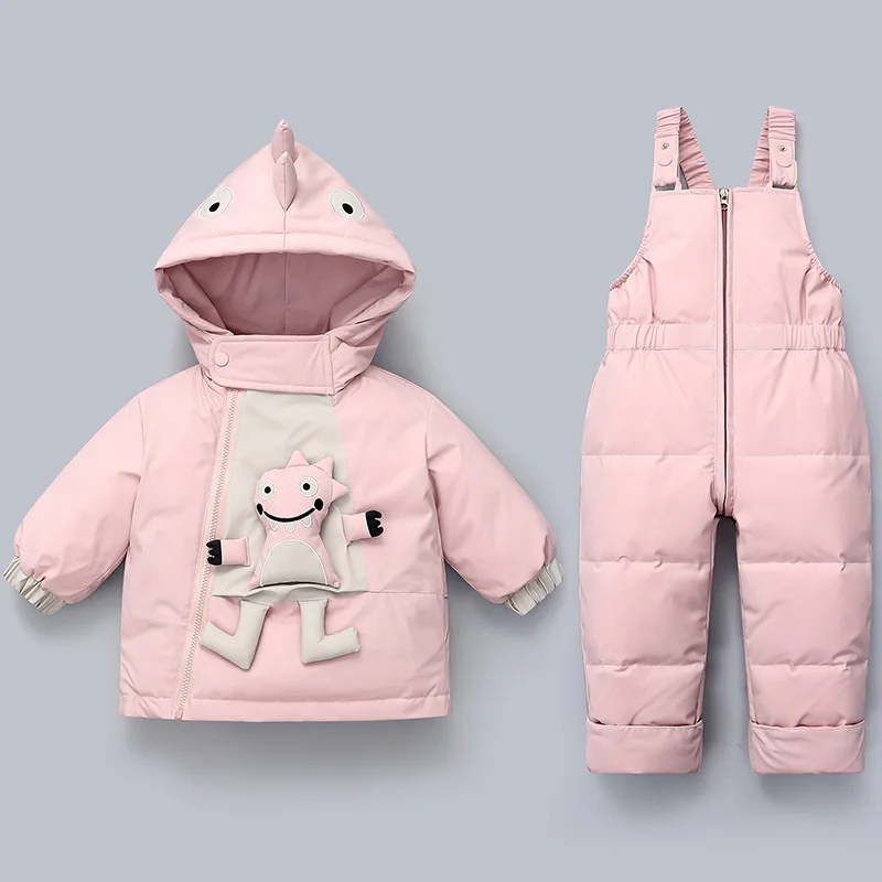 2pcs clothing sets Children Winter Thicken Baby Warm Down Jacket and Jumpsuit infant little Girls clothes Boy Coat Snowsuit 0-5Y