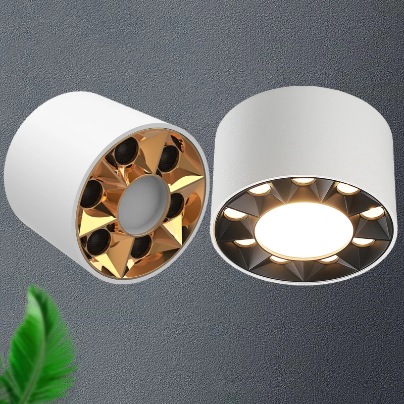 

Surface Mounted Round Led Panel Light Dimmable Downlights 12W 18W 24W AC 85-265V Indoor Lighting Aluminum Anti-glare Spot Light