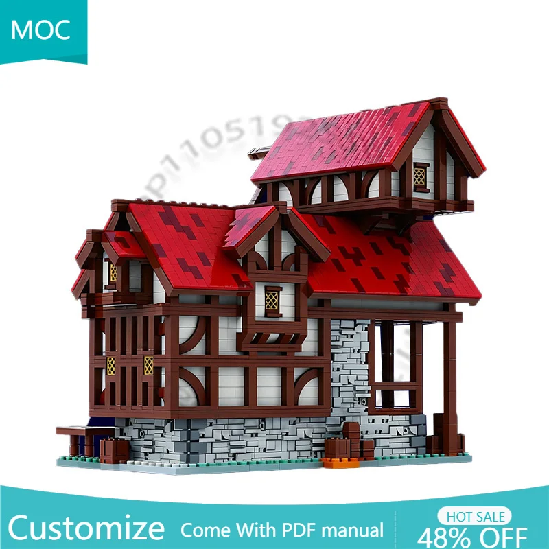 

3308 деталей Модульный конструктор «Средневековая кузница» MOC, настраиваемый дизайн, креативный конструктор DIY, праздничный подарок