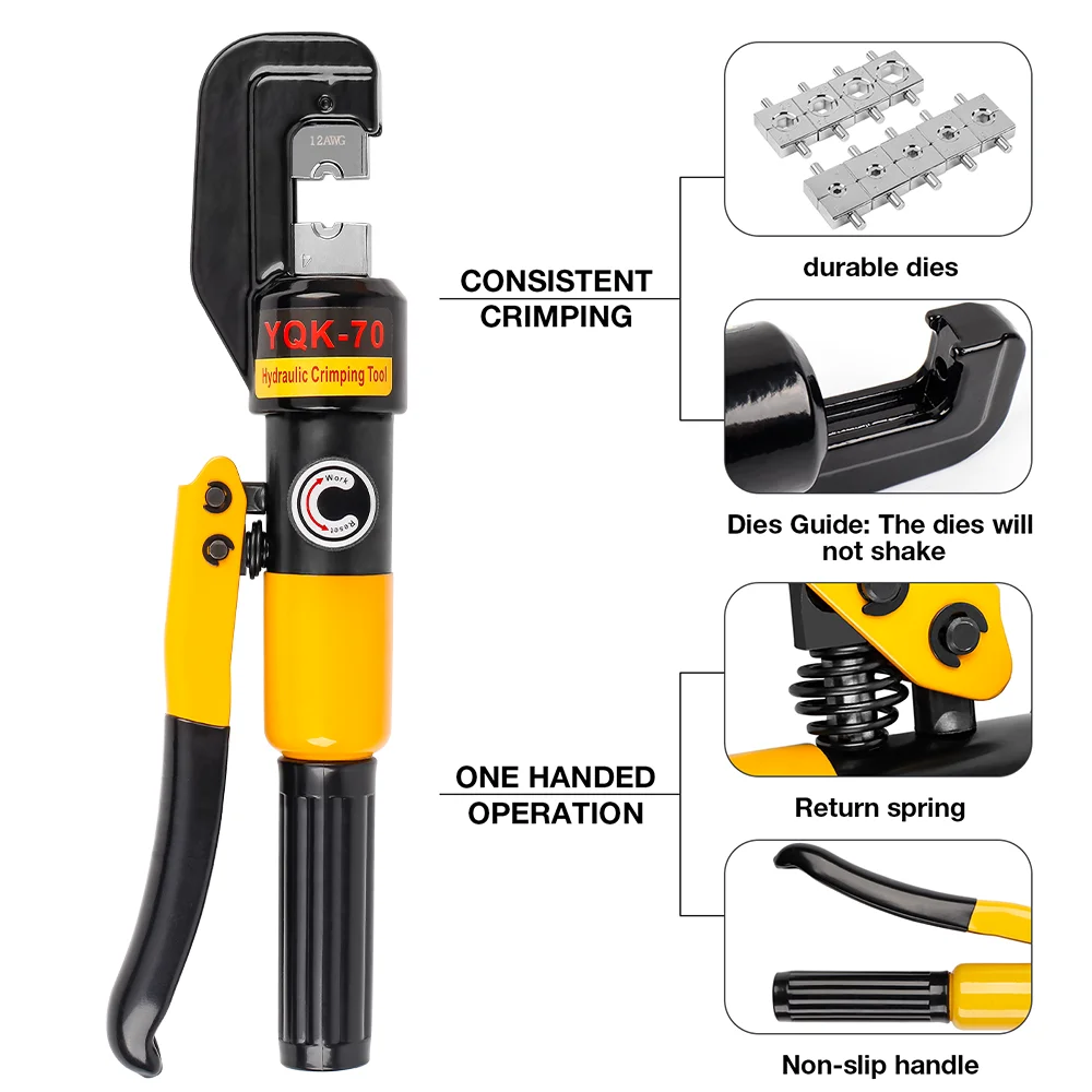 4-70mm² Hydraulic Crimping Pliers 4-6-8-10-16-25-35-50-70mm²  Hydraulic Tool 10T Hydraulic Pliers Cable Terminal Crimping Pliers