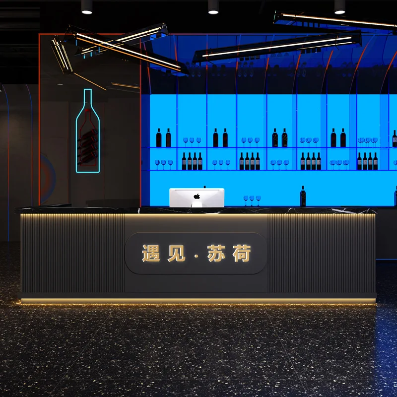 Modern Light Luxury Checkout Counters Industrial Style Hotel Gym Front Desk Checkout Counters Reception Desk Furniture JT40C