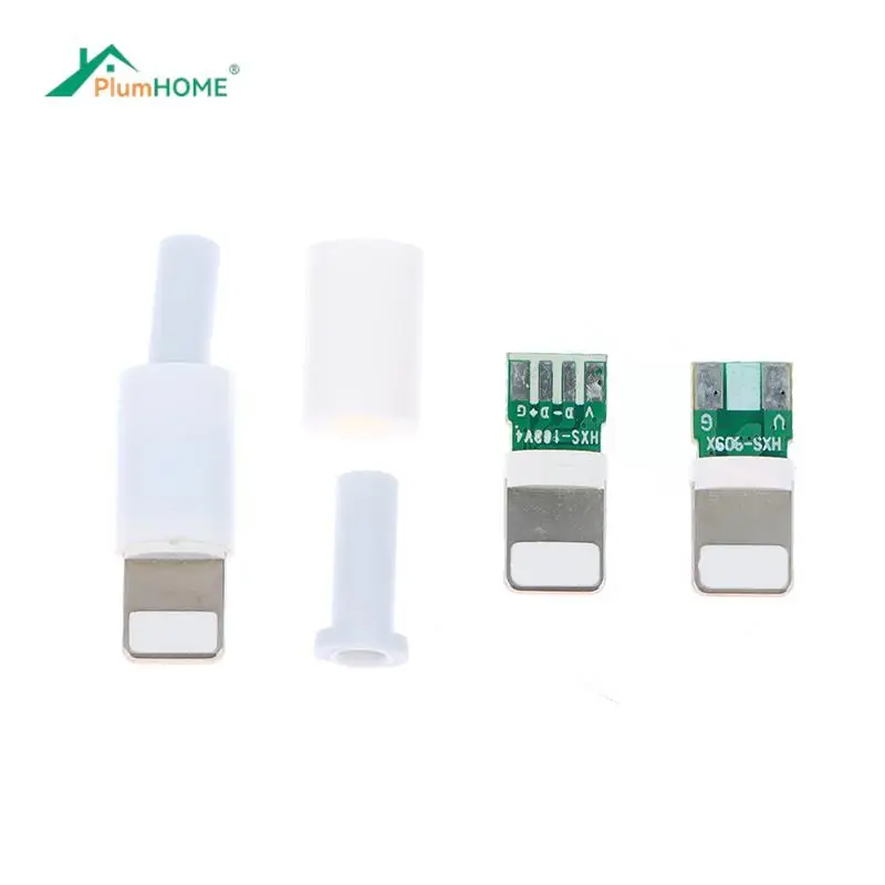 4pcs/lot Lightning Dock USB Plug with Chip Board DIY Assembled Charging Cable Making Telephone Use