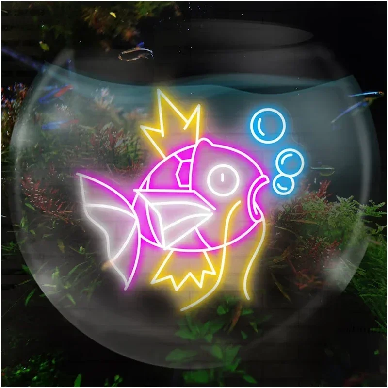 Custom Carp Led Neon Light  Kids Room Decor Anime Bear Cute Gift Neon Sign Wall Lights Wedding Party Decoration Shop Indoor Home