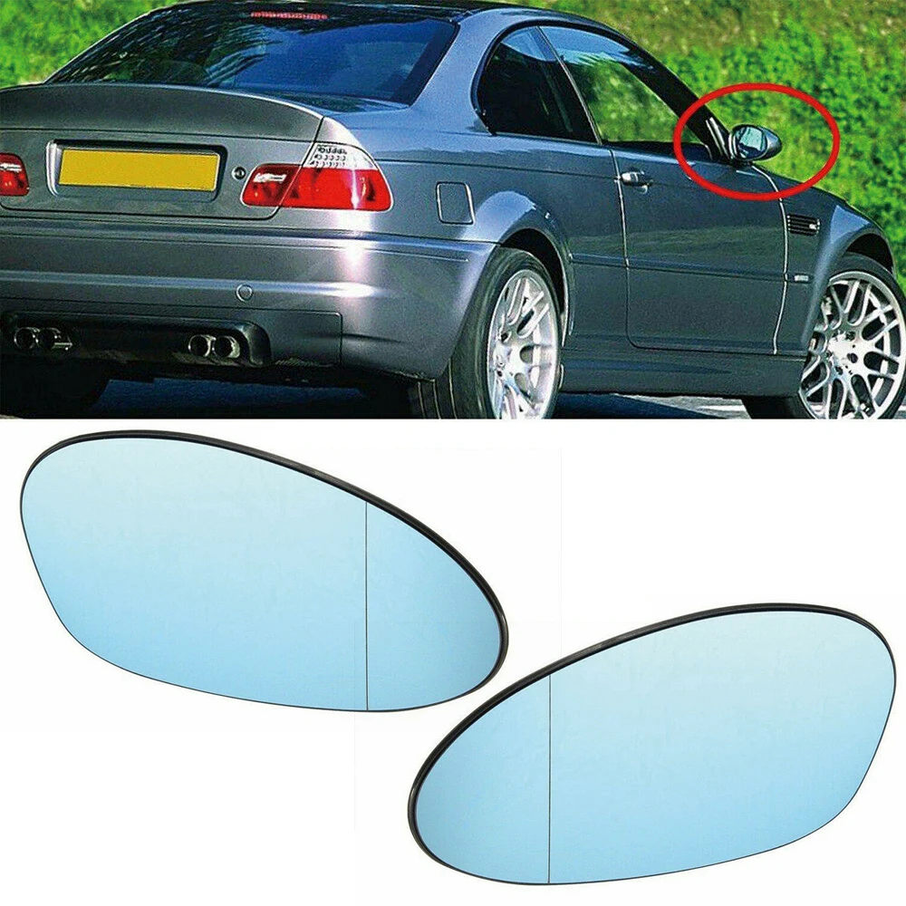 

2PCS White/Blue Car With Heated Wing Mirror Glass Fit for BMW E90 3-Series 2005-2008 For BMW E90 3-Series Sedan 51167145267