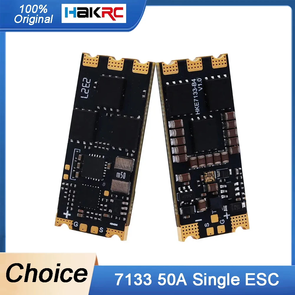 

HAKRC 7133 50A Single ESC STM32G071G8U6 2-8S Lipo With Programmable LED Lights Built-in Ammeter for RC FPV Racing Drone