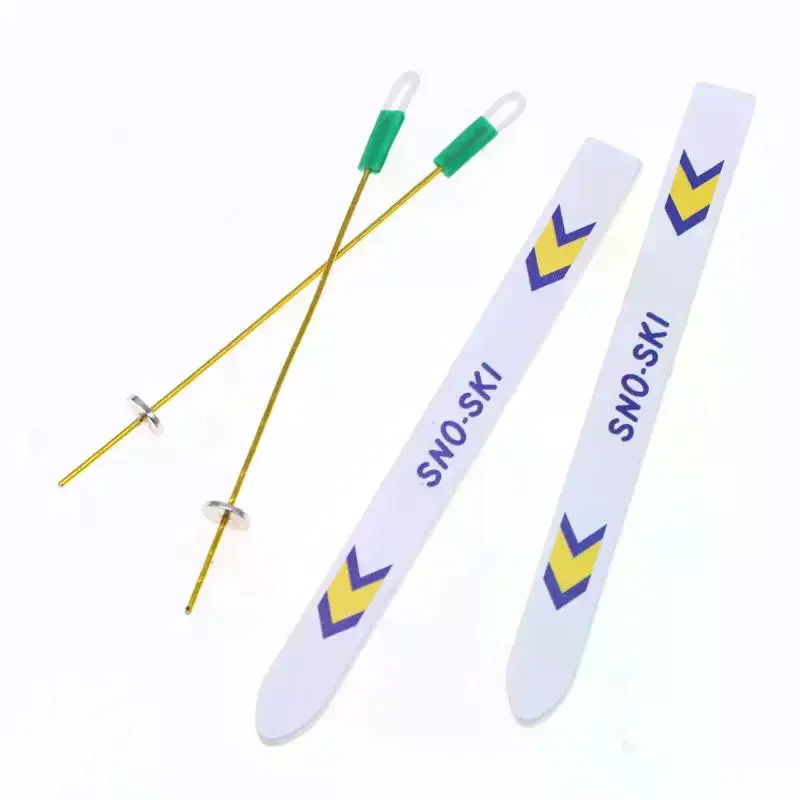 Planche de Ski Miniature en bois pour maison de poupée, 1 ensemble, décoration de scène de noël, accessoires de noël, jouets pour enfants, cadeau