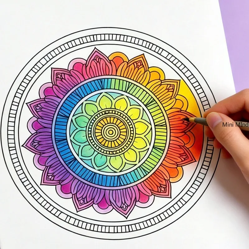 A Zen Mandala Meditation Decompression Coloring Copy Picture Book, Adult Stress Relief Healing Exercise Book, 32 Mandala Themes