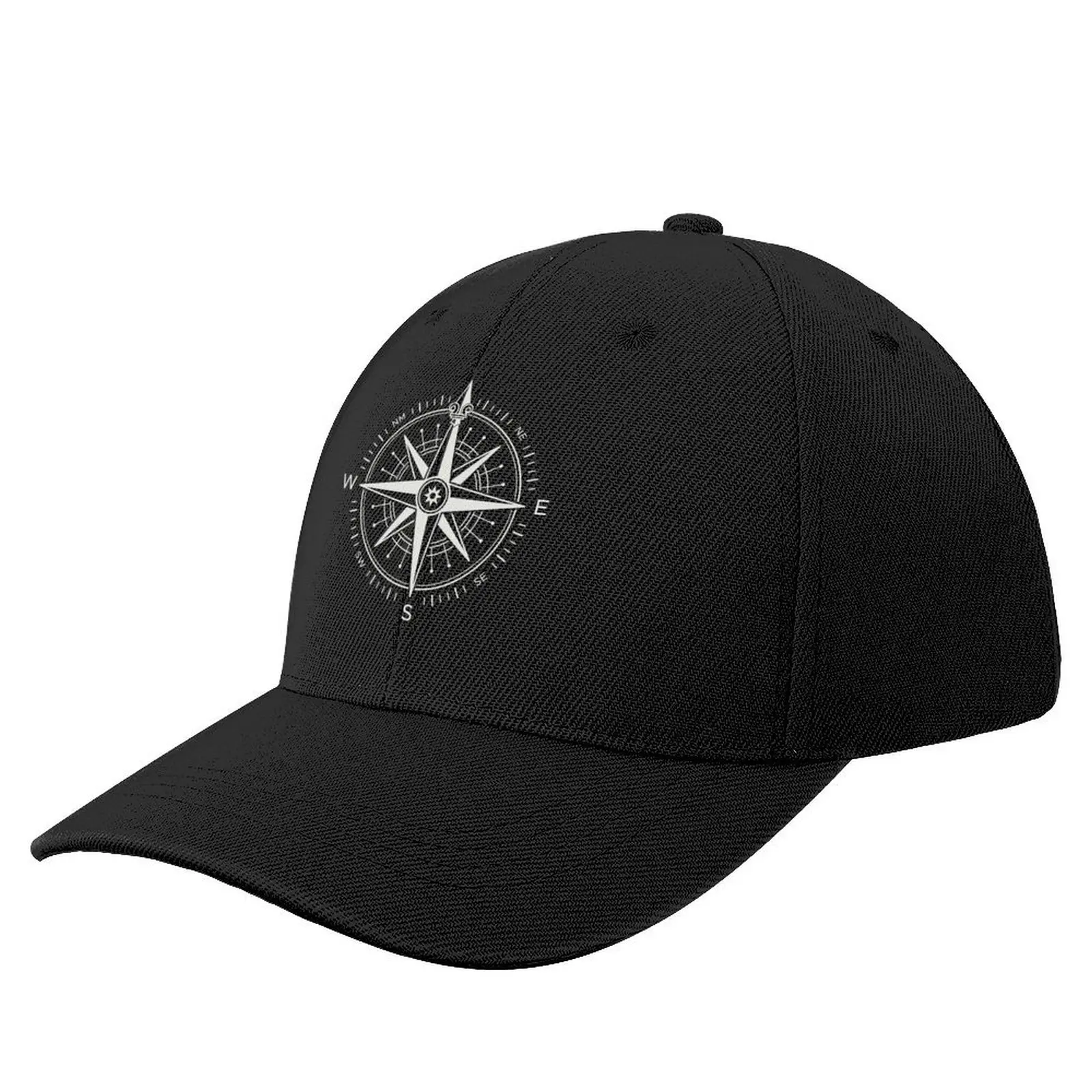 

Ornate vintage nautical compass ~ Silver on navy blue Baseball Cap Sunhat Cosplay dad hat Women's 2025 Men's