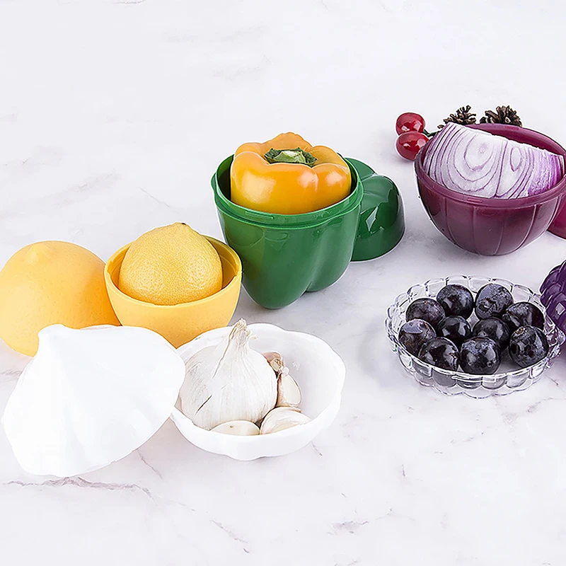 Recipientes de Frutas e Legumes, Geladeira de Cozinha, Cebola, Alho, Pimenta Verde, Limão Fresco Caixa, Criativo