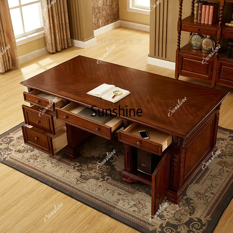 Solid wood desk President table Antique calligraphy table Computer deskTJ