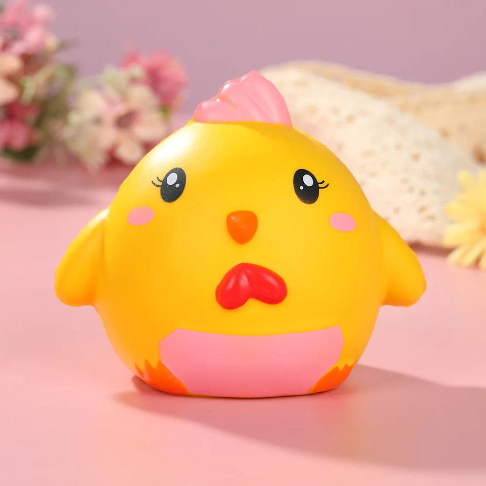 Kawaii Cartoon Gelbes Huhn Squeeze Toys Plushie Slow Rebound Dekompressionspuppe Stress Release Cute Release Angstspielzeug