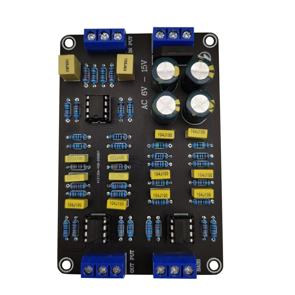 2Pcs 2 Way Active Crossover Filter Treble Bass Audio Speaker Frequency Divider with NE5532 Pre-Chip for Modified Audio