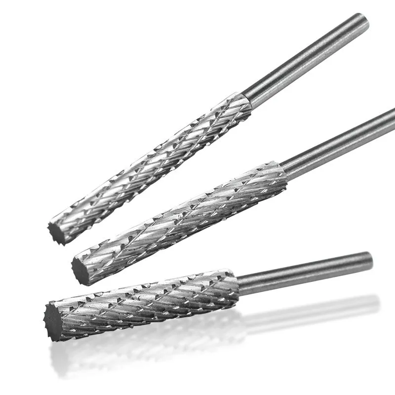 3mm Shank Rotary Burr Drill Bit 3/4/5/6mm Double Cut HSS Rotary File For Engraving Cutter Grinding Tools Woodworking Tool 