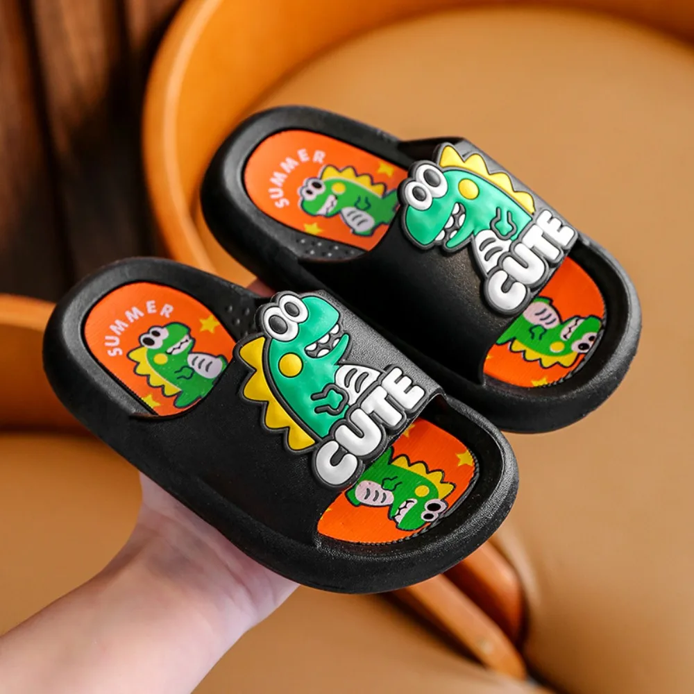 

Cartoon Cute Dinosaur Slippers Anti Slip PVC Cartoon Animal Slippers Solid Color Platform Children's Bathroom Sandals