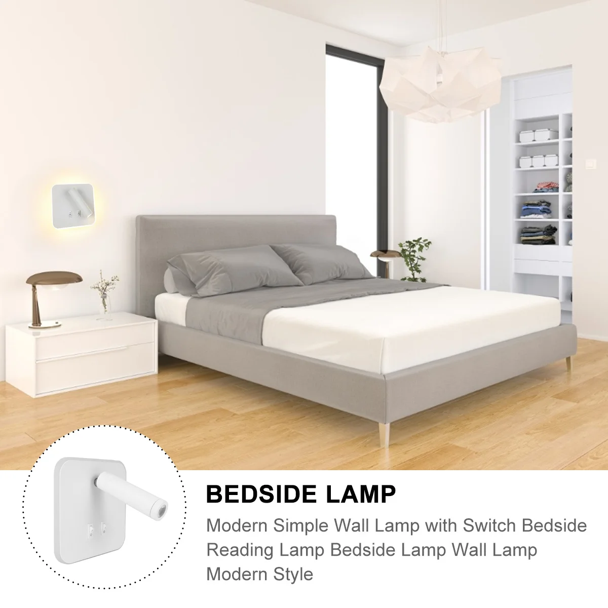 

1Pcs Creative Shaped Wall Lamp Modern Style Bedside Reading Light High Translucent Lampshade Wrought Iron Paint Easy Install