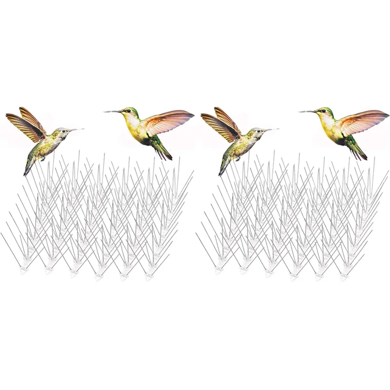 -ESTR 12Pcs Pigeon Spikes Stainless Steel Bird Repeller Set Deterrent Anti Bird Pigeon Squirrel Cat Repellent For Garden Fence