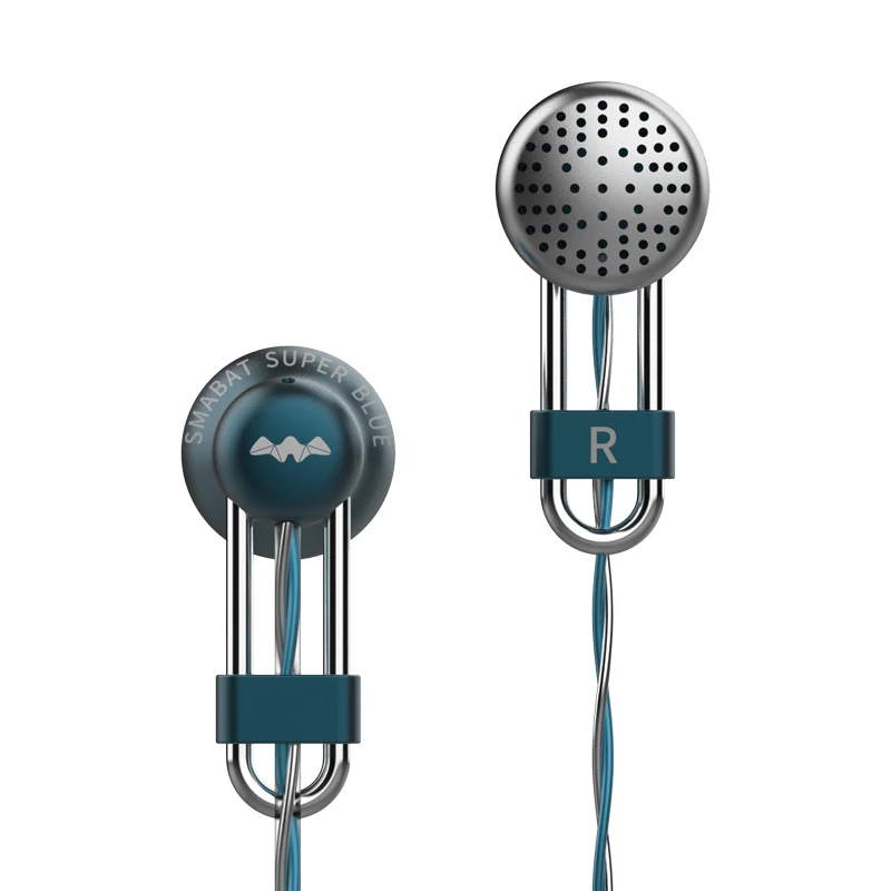 Smabat super blue Flagship Flat Headset HIFI Earphone Wired Metal In Ear Bass Music Headphones