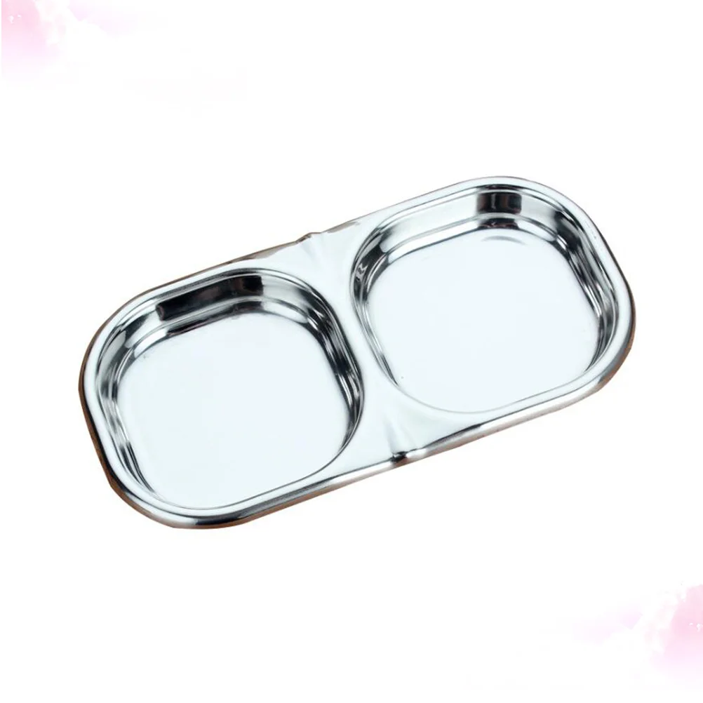 مقصورة مزدوجة طبق توابل وصلصة الفولاذ المقاوم للصدأ نكهة السلطانية ل المقبلات بهار الحلوى غمس إناء/ قدر التوابل تخدم