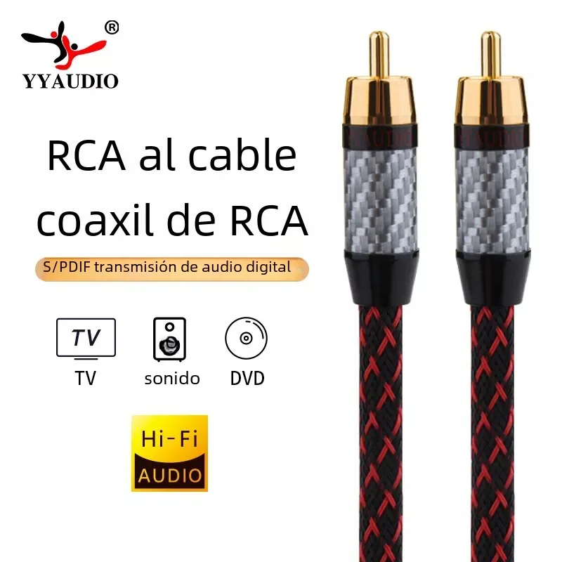 YYAUDIO-Cable Coaxial de Audio Rca a Rca, Cable Coaxial de alta fidelidad, Cable de altavoz macho a macho, Cable de Subwoofer, Cable de Video Rca AV TV