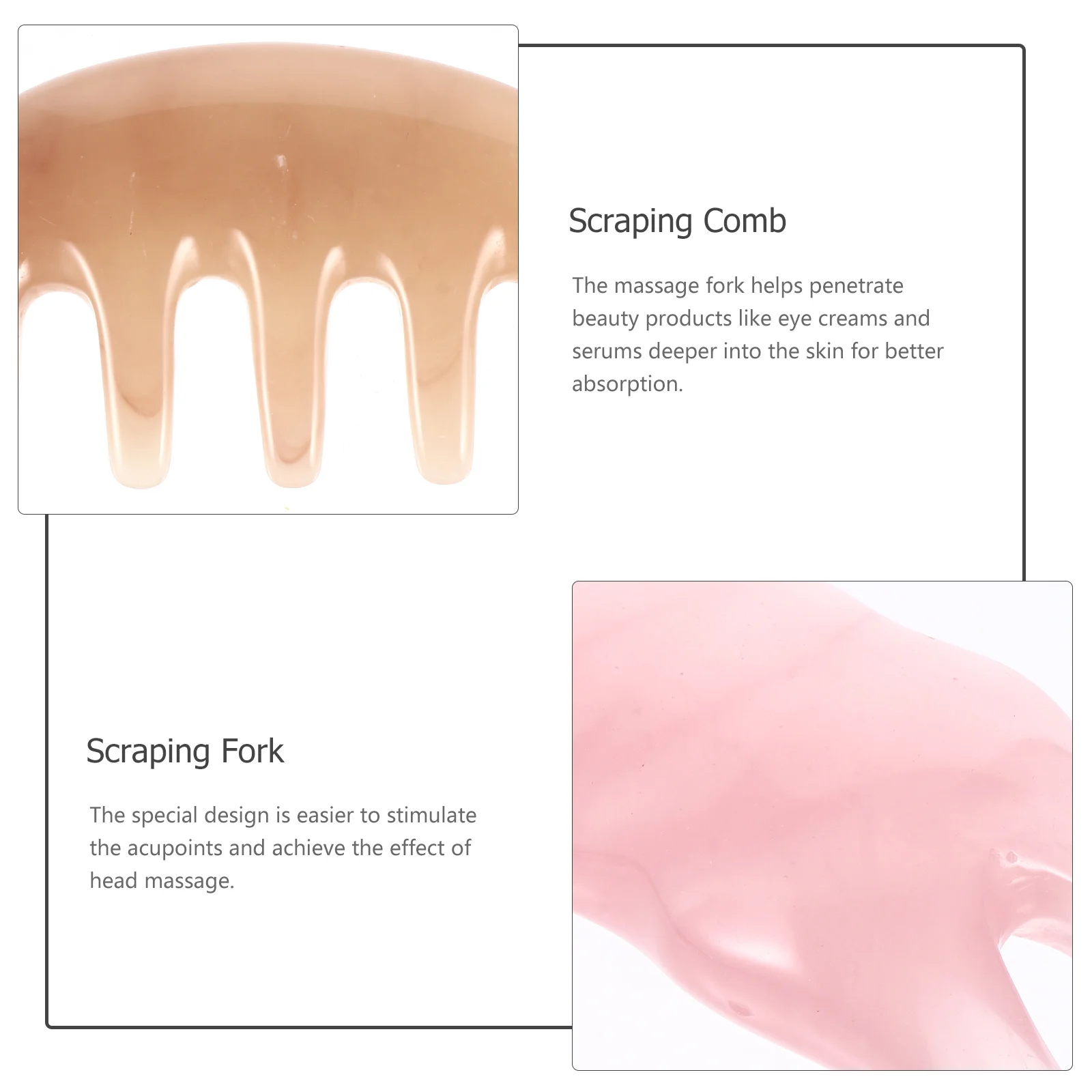 

1Set Massaging Comb with Y Design Scraping Tool for Eye Skin and Head Tension Relief Firm Anti Deformation Material for Better