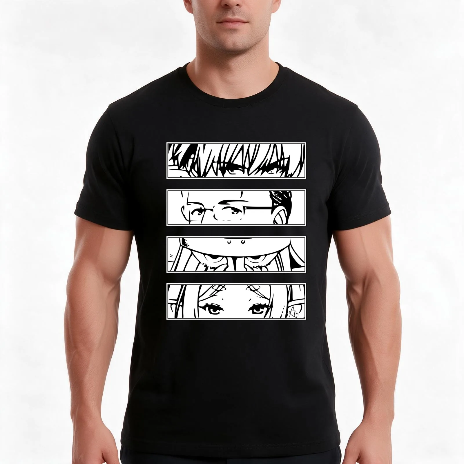 SNF1 Sousou no Frieren Beyond Journeys End at the Funeral manga characters HIMMEL HEITER EISEN FRIEREN black and white m T-Shirt