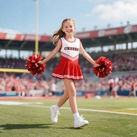 3-12Y Cheerleading Skirt Basketball Football Sports Games Printed Letters Performance Clothes Holiday Performance Clothes Girls