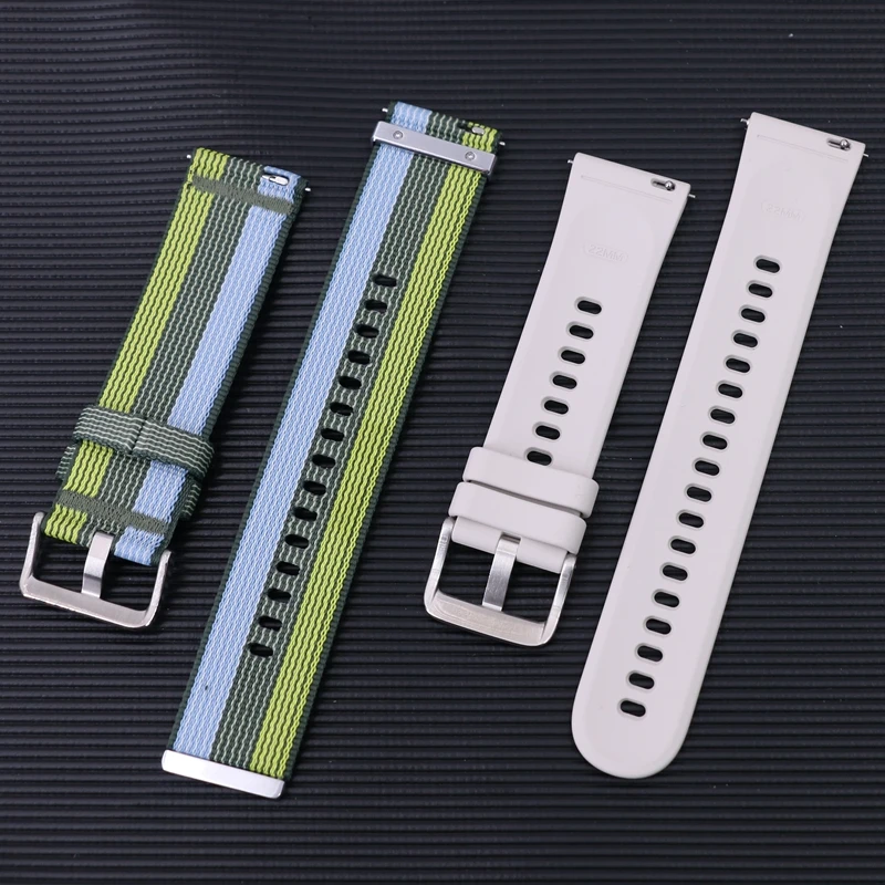 22mm Soft Slim Nylon Watch Strap for Huawei Smart Watch GT3 4 5 6 Fluoroelastomer FKM Rubber Watch Band for Huawei Watch 3 4 Pro