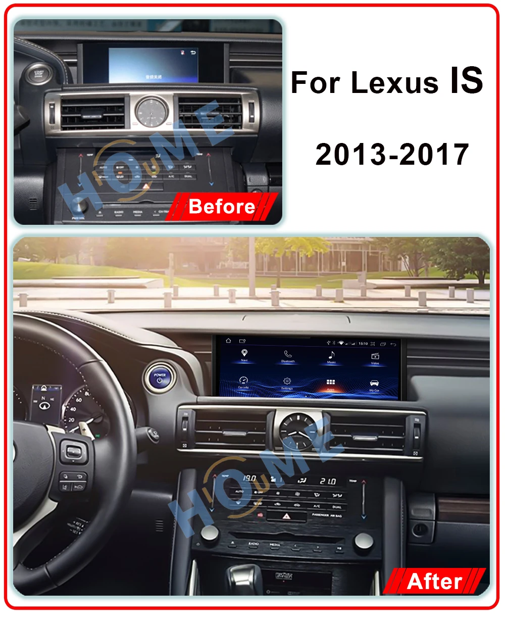 Radio GPS Navigation Android 12 8+128G Car Multimedia Player CarPlay Autoradio For Lexus IS 200 250 300 350 200t 300h 2013 -2017