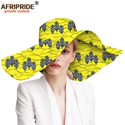 African Print Floral Wide Brim Sun Hat for Women AFRIPRIDE
