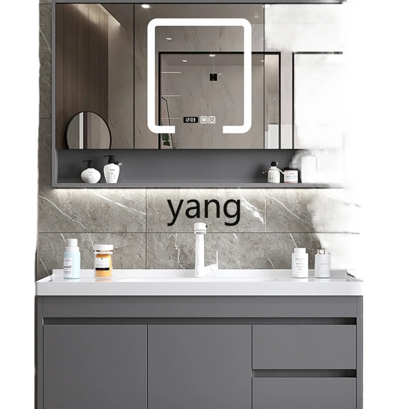 

lmm Smart Bathroom Cabinet Ceramic Whole Washbin Simple Bathroom Table Wash Basin Combination