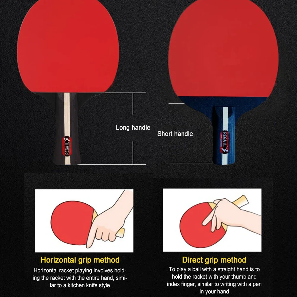 Tafeltennis Paddle Professionele Training 2 Bat 3 Ball Tafeltennis Racket Set Pakket 2 Spelers Voor Beginners Training Wedstrijd