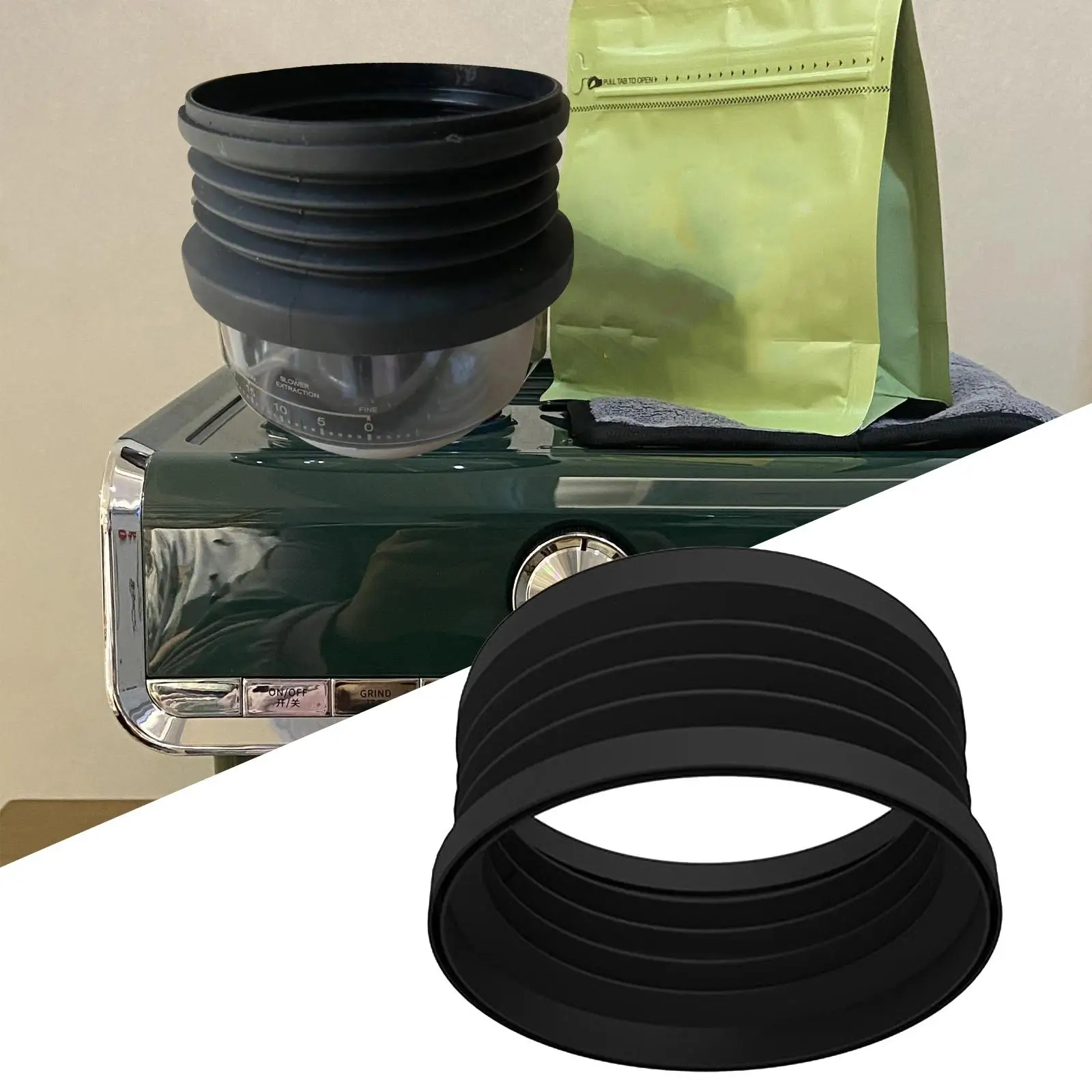 Single Dose Coffee Silicone Bellow Flexible Lid Espresso Machine Bean Bin Accessory for Professional Daily Cleaning