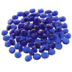 100Pcs Premium Glass Marbles Solid Aquarium Pebbles Vase Filler Crystal Beads Table Scatter Dark Blue