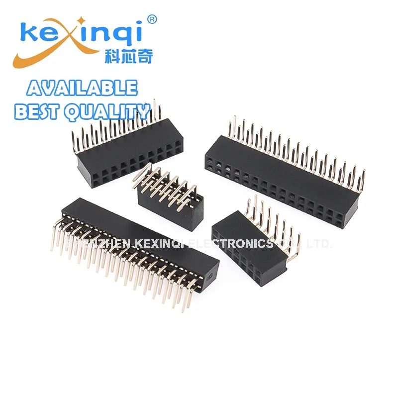 10pcs 2.0mm Dupla Fileira Feminino PCB 2.0MM Curva 90 Graus 2*2P 3P 4P 5P 6P 8P-2x40 Conector Breakable Pin Header