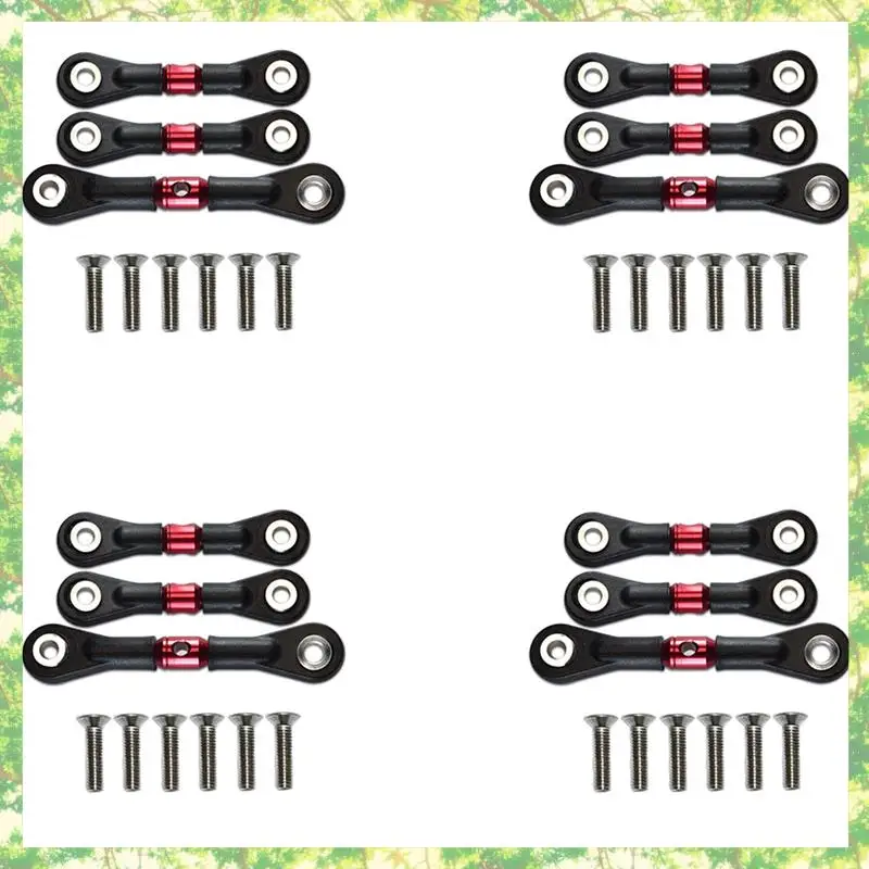 

Eco-Friendly-12Pcs Steering Link Rod Servo Rod For Tamiya TT-02 TT-02T TT02 TT02T 1/10 RC Car Upgrade Parts Accessories,Red