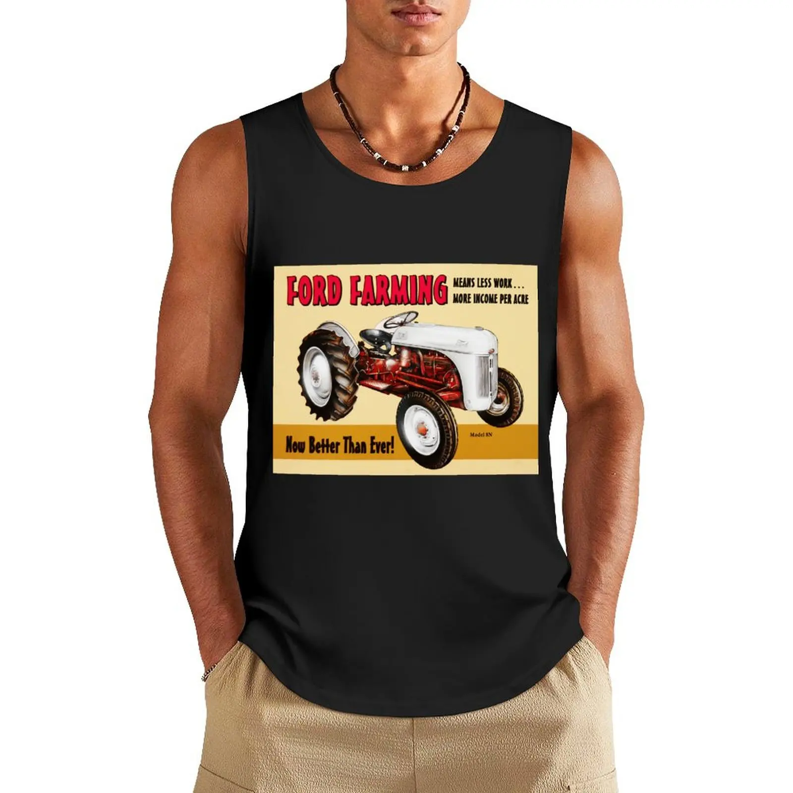 FORD MODEL 8N TRACTOR ART Tank Top new in tops & t-shirt anime clothes sports t-shirts for men