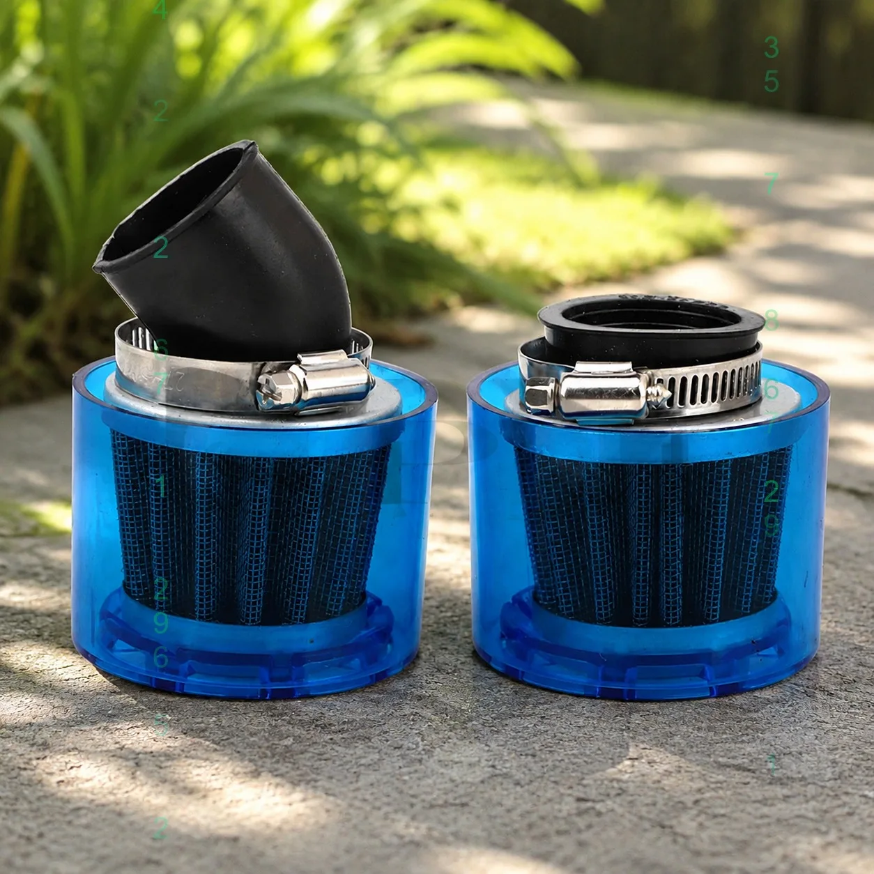 32/35/38/42mm Blue Straight/Bend Elbow Neck Motorcycle Motorbike Air Filter Cleaner 50cc-125cc ATV PIT Dirt Bike Splash Proof
