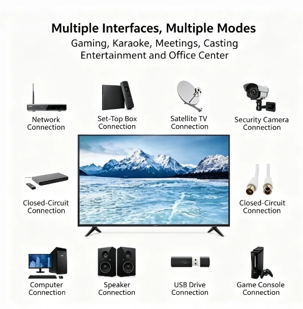 Smart 4K UHD Television HDR10 Streaming Apps Screen Mirroring Voice Control Home Display For Bedroom Living Room