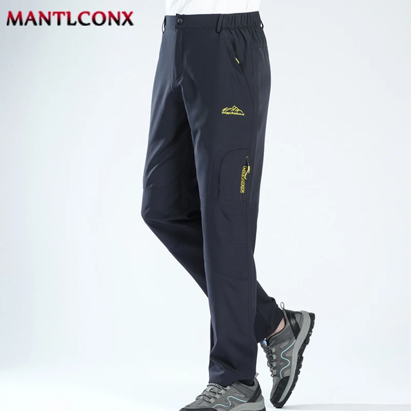 Thin Summer Stretch Pants with Zipper Pockets Quick Dry Hiking Camping Trousers Men Gym Fitness Jogging Running Sports Pants Men