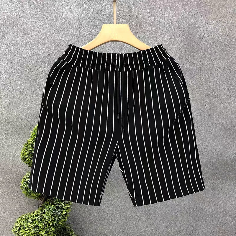 

Street Style Modern Classic Minimalist Striped Men's Athleisure Shorts Summer Quick-drying Lightweight Beach Shorts Moto Shorts