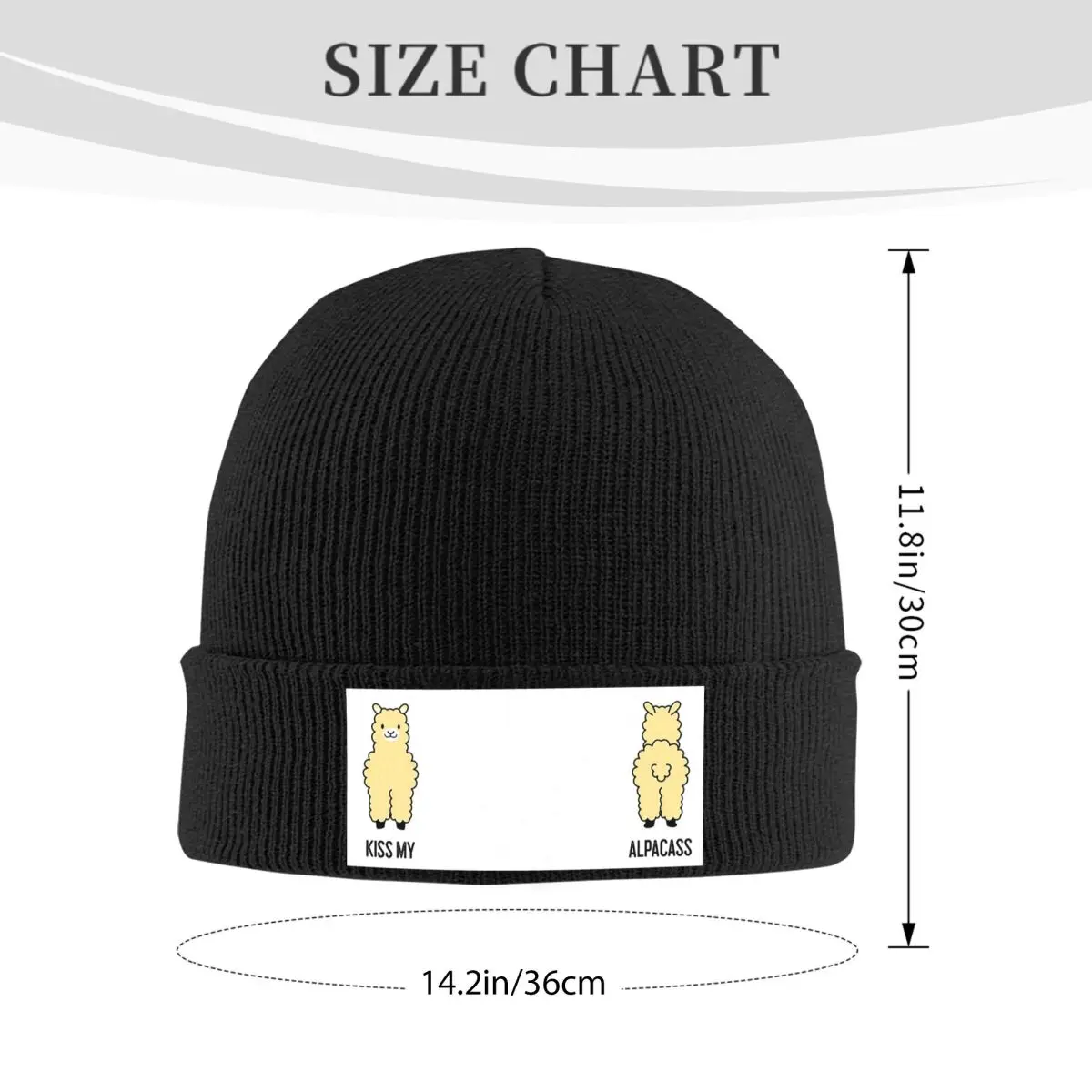 2-Sided Kiss My Alpacass Funny Alpaca Llama Warm Knitted Cap Winter Knit Bonnet Hat Skullies Beanies Hip Hop Caps for Unisex