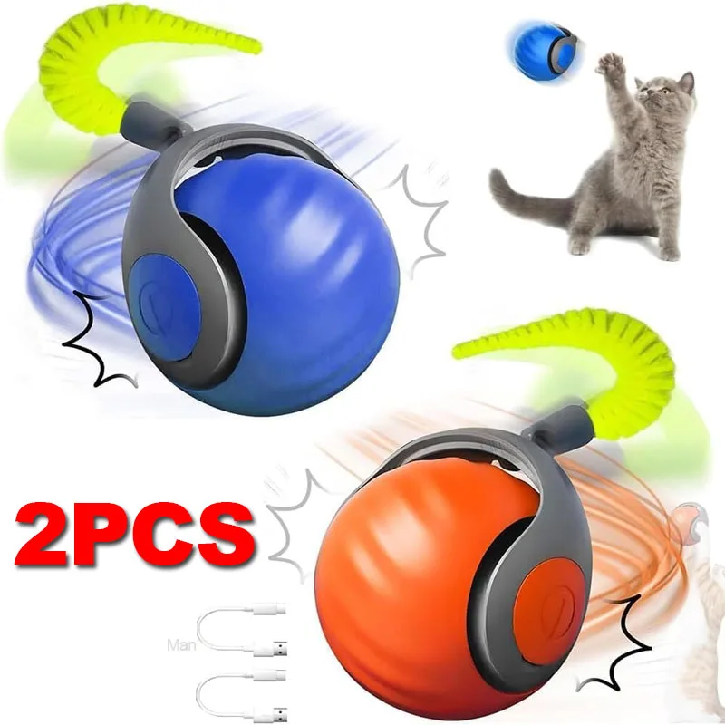 Speedy Tail 2.0 Juguete interactivo inteligente para gatos Pelotas móviles automáticas para gatos y perros Bola de juguete rodante con movimiento táctil para regalo de mascotas.