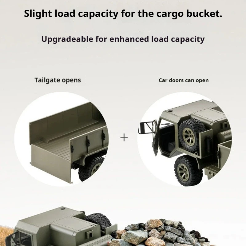 Rc Remote Control Truck 6X6 Drive Waterproof Off Road Heavy Military Truck Model With Camera Loadable Vehicle For Adults 2026